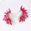 Pendientes de Aleación de Zirconio con Forma de Ala de Pluma de Moda Simple Europea y Americana Transfronterizos Accesorios Diarios Versátiles de Gama Alta