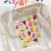 Colgante de Pato de Dibujos Animados Esmaltado en Aleación Pintado a Mano Mini Fruta Cadena para Teléfono Pulsera Pendientes Collar DIY