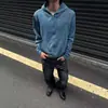 Sudadera con capucha bordada con puntada de aguja y puntada a mano de estrella vintage lavado americano para hombres y mujeres cárdigan chaqueta corta retro de corte cuadrado moderno
