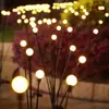 Luz LED de Luciérnaga Solar Operada por Viento Estaca para Césped Luz Decorativa para Patio Exterior Jardín Paisaje Luz de Ambiente