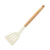 Nova espátula de silicone Amazon com 12 peças para utensílios de cozinha, colher para sopa, espátula para fritar, cabo de madeira branca, panela em estoque no atacado