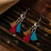 Pendientes de Borla Coloridos Retro Estilo Étnico Nostálgicos de Palacio Bohemian Personalidad Versátiles Ganchos para Orejas para Mujeres