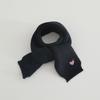 Guantes de Punto para Niños Estilo Ins de Invierno Color Crema Bordado de Corazón Manoplas de Lana para Bebé de Cuello Halter