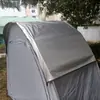 Barraca de Bicicleta Khaki Ampliada com Porta Dupla para 4 Veículos, Barraca de Armazenamento, Abrigo para Bicicletas, Barraca de Motocicleta