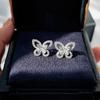 Brincos de borboleta fantasma versão Gelagao Prata de lei S925 senso de alto padrão brincos de verão brincos exagerados novo luxo leve