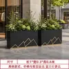 Conjunto de floreiras de metal para exterior, vasos de flores para exterior atacado, cercas divisórias, floreiras para ruas comerciais, vasos de flores grandes para paisagismo