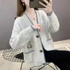 Cárdigan suéter transfronterizo para mujer, otoño e invierno, versátil, estilo nuevo, terciopelo imitación visón, abrigo para mujer, estilo perezoso holgado, top de punto para mujer