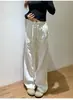 Pantalones deportivos grises ajustados para mujer, colección de otoño, forrados de felpa y engrosados, de cintura alta, adelgazantes, pantalones casuales de pierna ancha forrados de felpa