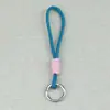 Nuevo Llavero de 13 cm Cordón Corto Cuerda para Colgar Teléfono Móvil Anillo de Resorte Trenzado de Dos Colores Funda de Teléfono Móvil Adornos Universales para Colgar