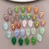 Cuentas de Cristal con Forma de Hoja Vintage Pintadas en Oro Pulseras de Cuentas Hechas a Mano DIY Accesorios para Horquilla Hanfu