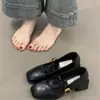 Versão em estoque~Sapatos Mary Jane elegantes de salto alto com bico quadrado vintage, com recorte discreto, fivela de tira única, salto grosso, adequados para o trabalho, sapatos femininos de salto alto