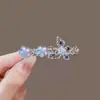 Ins Super Hada Azul Soñador Pasador de Pelo Nuevo Estilo Chino Clip Abanico para Flequillo Lateral Pasador de Pelo Chica Elegante Pasador de Pelo de Gama Alta