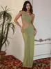 Em Estoque 2025 Europeu e Americano Comércio Exterior Verão Transfronteiriço Sexy Elegante Alça de Um Ombro Ajuste Slim Vestido de Malha Franzido para Mulheres