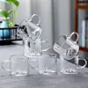 Taza de Té Pequeña de Vidrio de Borosilicato Alto para Recepción en Casa y Taza para Beber Té Vidrio Resistente al Calor Taza de Té Estampada Juego de Té Kung Fu Vaso de Agua