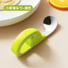 Cuchara para bebé, tenedor de acero inoxidable, cuchara de entrenamiento, cuchara complementaria, vajilla para niños, cuchara de silicona de aprendizaje con mango corto