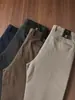 Pantalones de Sarga Lavada para Hombre, Gruesos, Forro de Algodón Cepillado, Versátiles, Ligeramente Elásticos, Cintura Media-Alta, Rectos, Casual de Negocios