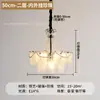 Candelabro de sala de estar estilo francés-italiano, lámpara de cristal minimalista post-moderna de color crema para dormitorio principal, lámpara de cristal de lujo ligero para comedor
