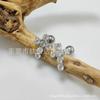 F136 titanio arete cruz bola redonda varilla recta juego de aretes circonita aleación de titanio G23 joyería para perforación rosca externa