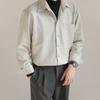 Primavera y Otoño Nuevo Top Estilo Coreano Suelto Casual Camisa de Manga Larga para Hombre Moda Guapo Gamuza No necesita planchado