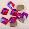 Weichen K9 Forma Especial Colorido Ab Planos Fondo Doble Agujero Diamante de Cristal Hebilla Plana Diamante Cosido a Mano Bolsa para Zapatos DIY Accesorios para Vestido de Boda