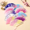 Abanico Plegable, Abanico de Flor de Cerezo Estilo Antiguo, Abanico Portátil de Verano con Borla, Abanico Plegable de Flor de Durazno Portátil de Verano Estilo Chino, Abanico Plegable