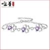 Moda Moda Pulsera Chapada en Plata Coreana Aishang Hoja de Felicidad Hierba Amatista Pulsera para Mujer Pulsera Sencilla Personalizada