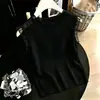 Chal de punto fino de cuello redondo para mujer, estilo verano 2026, con diseño calado, sin mangas, como capa base