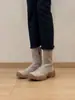 Botas Curtas Confortáveis de Solado Grosso, Bico Redondo, Elásticas e Slim, Estilo Esportivo, com Zíper Lateral Versátil para Mulheres
