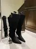 Botas de Salto Agulha Sazonais Primeiro Encontro 2026 Novo Estilo Elegante Estilo Maduro Outono Inverno Bico Fino Salto Alto Longo Acima do Joelho para Mulheres