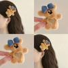Grampo de cabelo de urso de pelúcia fofo estilo coreano, grampo de cabelo com franja de bico de pato, grampo de cabelo, chapéu de outono e inverno, alto valor de cor