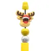 Venta Caliente Dibujos Animados Papá Noel Pegamento Suave de PVC Bolígrafo Cuentas DIY Creativo Árbol de Navidad Cuentas Cuentas de Enfoque Accesorios al por Mayor