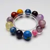 Pulsera de Polvo de Caballo Morado Lavanda Natural para Mujer Ágata Morado Lepidolita Cristal de Limón Kunzita Flor de Pegamento Pulsera Venta al por Mayor