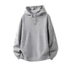 Sudadera con Capucha de Cuello Retro Henry para Hombre, Nueva Chaqueta Holgada Casual de Estilo Perezoso con Aspecto de Tejido para Primavera y Otoño