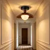 Luz de corredor na cor madeira de pêssego vintage para o hall de entrada e varanda, luminária de teto retro luxuosa para a escada e corredor