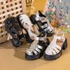 Sandalias Romanas Cerradas para Mujer, Nuevos Zapatos de Plataforma de Suela Gruesa Verano 2026, Zapatos tipo jaula con tacón grueso y tejido hueco para mujer
