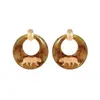 Pendientes Geométricos de Resina Maillard Silver Needle con Diseño Vintage, Pendientes de Botón de Nicho con un Toque de Lujo Ligero y Alta Gama, Pendientes Elegantes para Mujer
