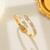Pulsera de Moda Hueso de Serpiente Concha Transfronteriza Mismo Estilo Pulsera Abierta de Acero de Titanio Temperamento Femenino Estilo Frío Joyería de Personalidad