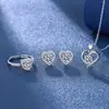 Amazon Comercio Exterior Azul Rojo Amarillo Verde Morado Blanco Piedra Preciosa Zirconia Conjunto de Collar Anillo Pendientes para Mujer