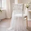 Cadeira de Casamento ao Ar Livre Transfronteiriça da Amazon Decoração com Gaze Branca Cerimônia na Igreja Cadeira Suíça Cortina de Gaze Arranjo de Evento