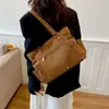 Bolso de Mano Retro de Gran Capacidad Personalidad Simple Elegante Moderno Bolso Tote Alto Valor Estilo Motociclista Bolso de Hombro Único para Mujer