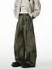 Calça Jeans Masculina Tie-Dye Lavada Desgastada Primavera e Outono High-End Vintage Retro Solta Wide-Leg Comprimento Total