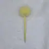 Caneta de pompom lisa e criativa, fofa e feminina, adequada para journaling, material de escrita para estudantes, caneta esferográfica de pelúcia atacado