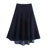 Moda Outono 2025 Camisa Jeans Decorada com Laço 5216249244 Saia Midi Jeans 9863 244