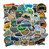 Colección de pegatinas con temática de viajes, paisajes y monumentos vintage, equipaje, agenda, vaso de agua, pegatinas decorativas impermeables para manualidades