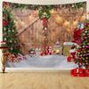 Tapeçaria de Natal Nórdica Árvore de Natal Neve Fundo para Fotos Pano para Pendurar Decoração de Festa de Natal Pano de Parede de Fundo