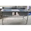Mesa de Lavagem Espaçável com Duas Cubas Aço Inoxidável 304 Espessado com Encosto 201 Tanque de Lavar Louça Lavatório Comercial