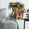 Adesivos de Parede Realistas de Tigre Transfronteiriços para Quarto e Sala de Estar Decoração de Casa Arte Adesivos Impermeáveis Autoadesivos PVC