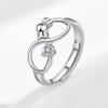 Anillo giratorio de personalidad simple con explosiones transfronterizas para mujer, anillo de pareja, 12 piedras de nacimiento, anillo de descompresión anti-ansiedad