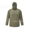 Sudadera con capucha de color liso, manga larga, elástica, protector solar, antiarrugas, para correr, fitness, casual, T70-Lg, fina, de secado rápido, para primavera y otoño