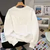Moletom Espesso de Algodão com Gola Redonda para Homens, Nova Marca Moderna Estilo Americano Sem Capuz, Blusa Pulôver Solta para Outono e Inverno